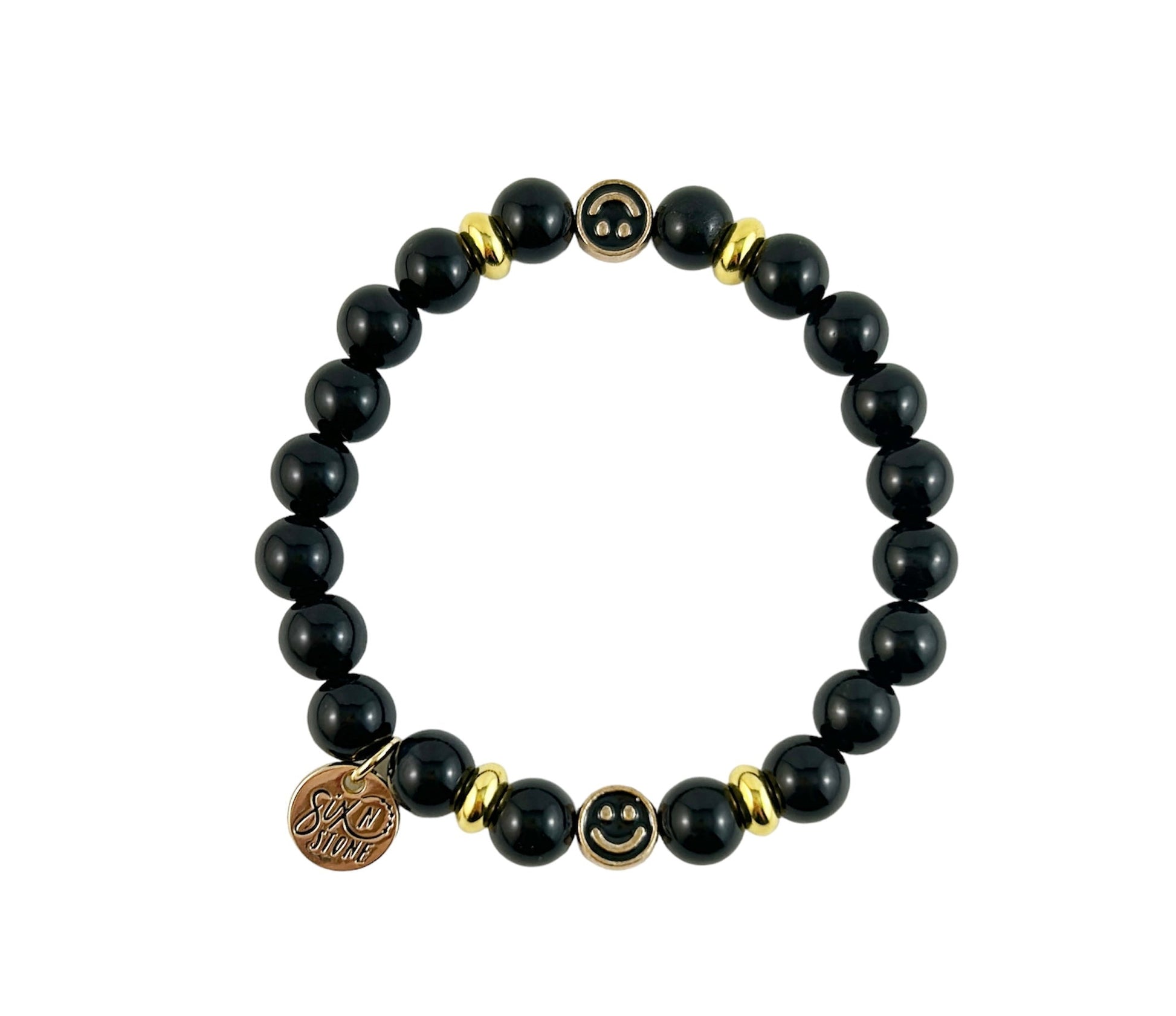 Bracelet Bonheur en Onyx Noir