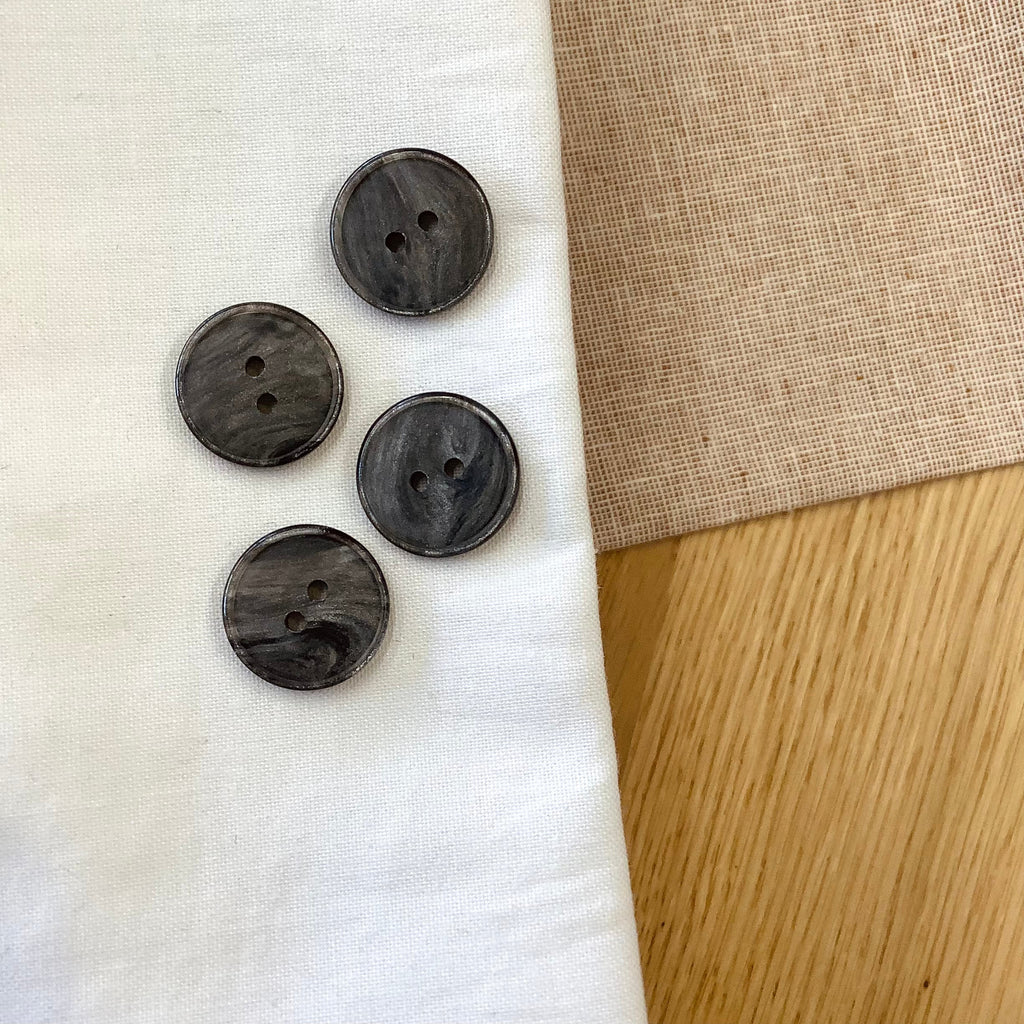 Elan ; Bouton à 2 trous, gris, 18 mm