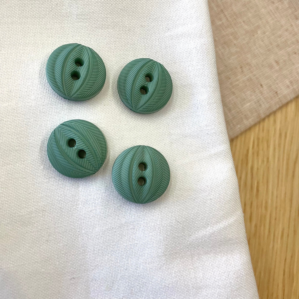 Elan ; Bouton à 2 trous, sauge, 15 mm