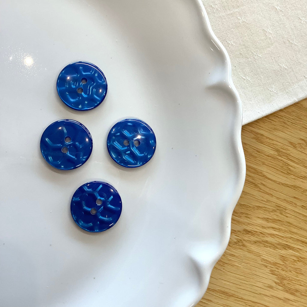 Elan ; Bouton à 2 trous, bleu, 20 mm