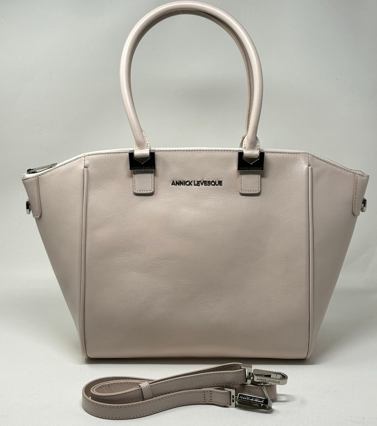 Blush Pink Leather Handbag | Mona Medium