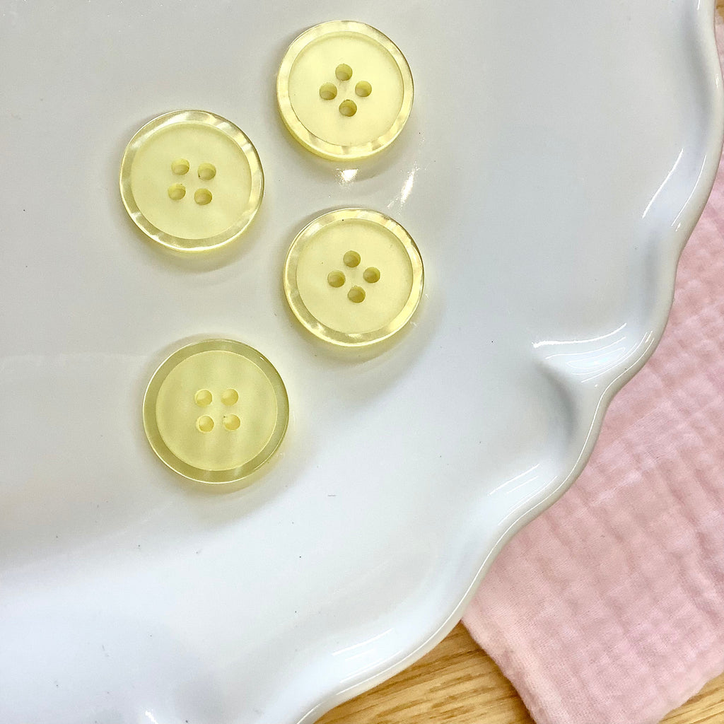 Elan ; Bouton 4 trous, jaune, 19 mm