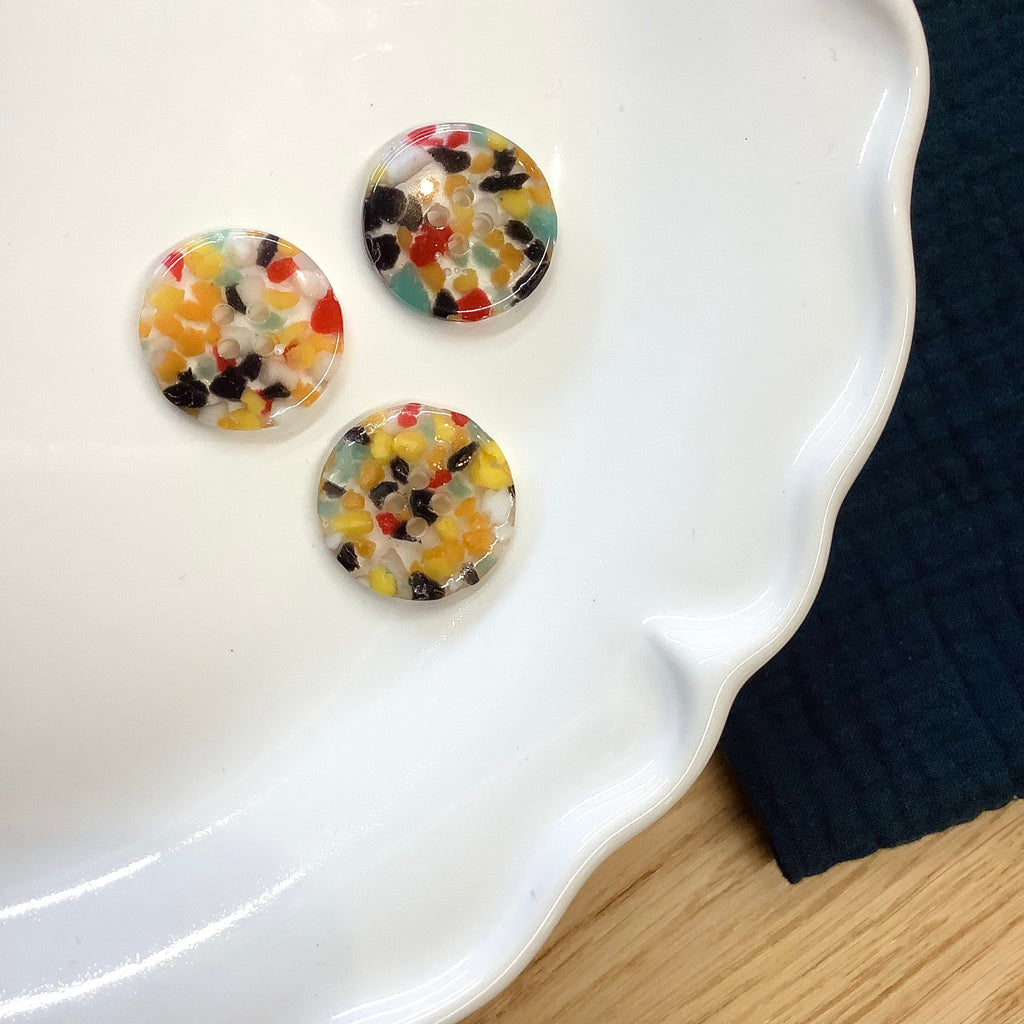 Elan ; Bouton 4 trous, multicolore, 20 mm