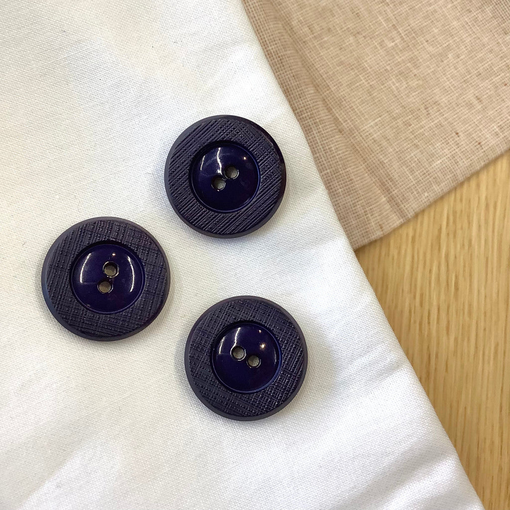 Elan ; bouton à 2 trous, bleu, 25 mm