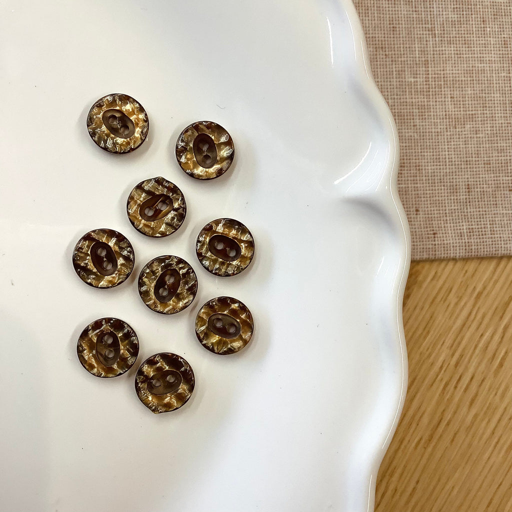 Elan ; Bouton à 2 trous, écaille de tortue, 1/2" (12 mm)