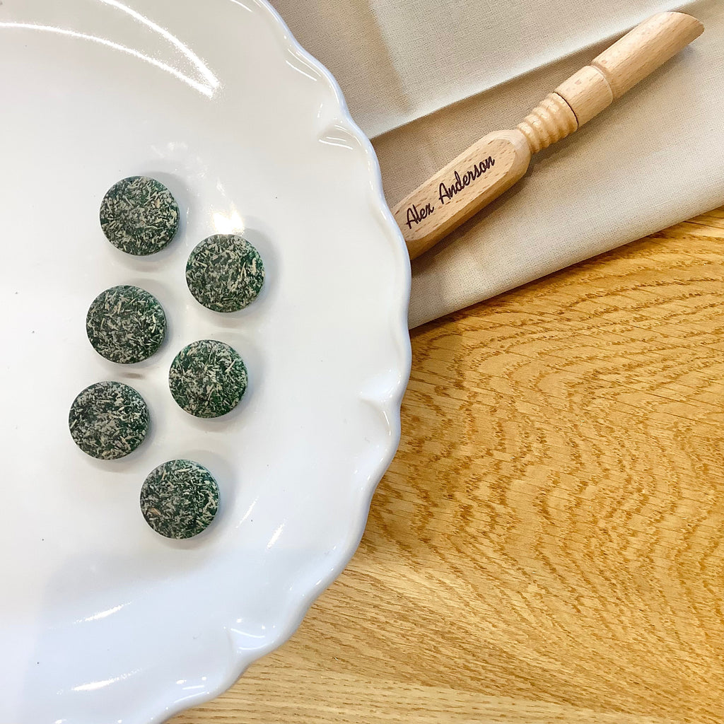 Elan ; Bouton à tige, vert, 20 mm