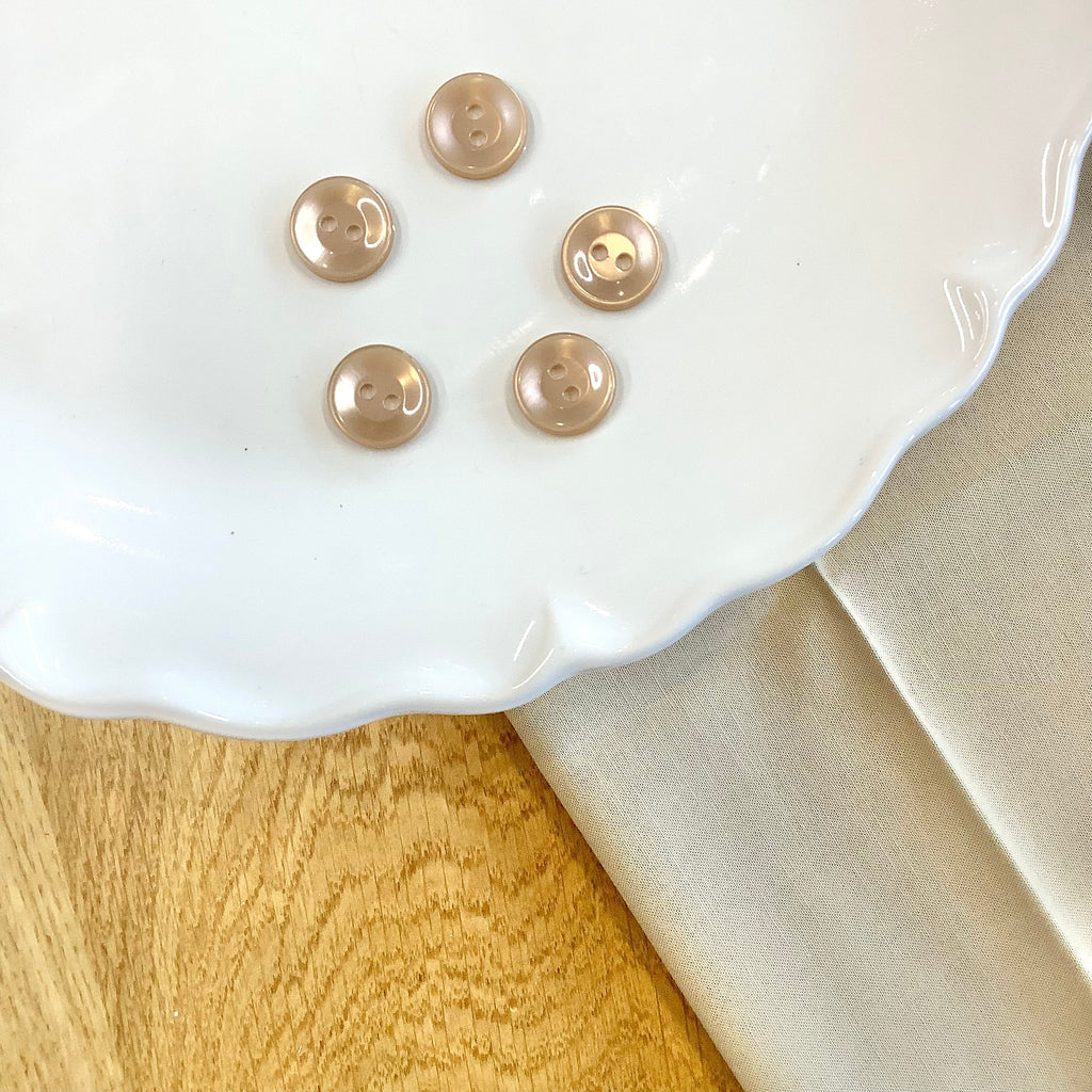 Elan ; Bouton 2 trous, beige, 14 mm