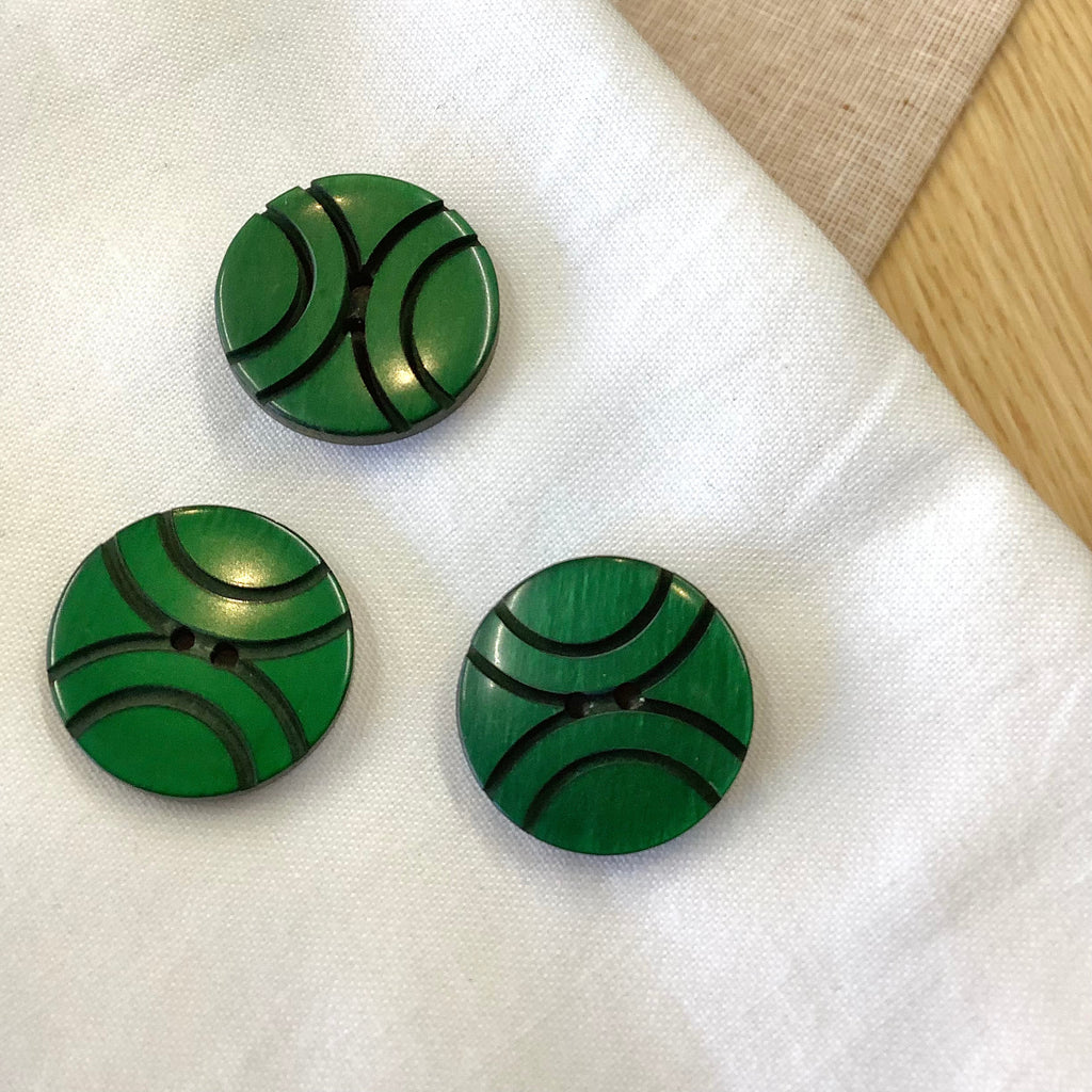 Elan ; bouton à 2 trous, vert, 23 mm