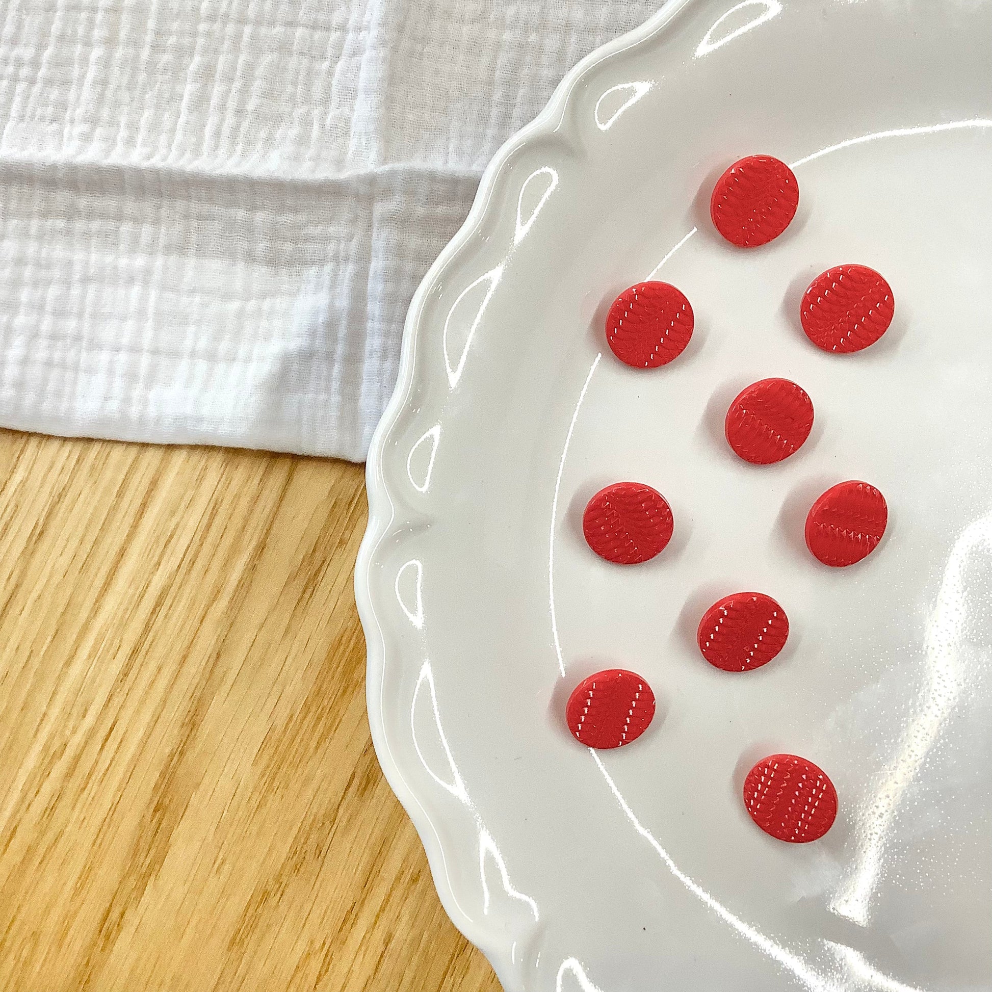 Elan ; Bouton à tige, rouge, 15 mm