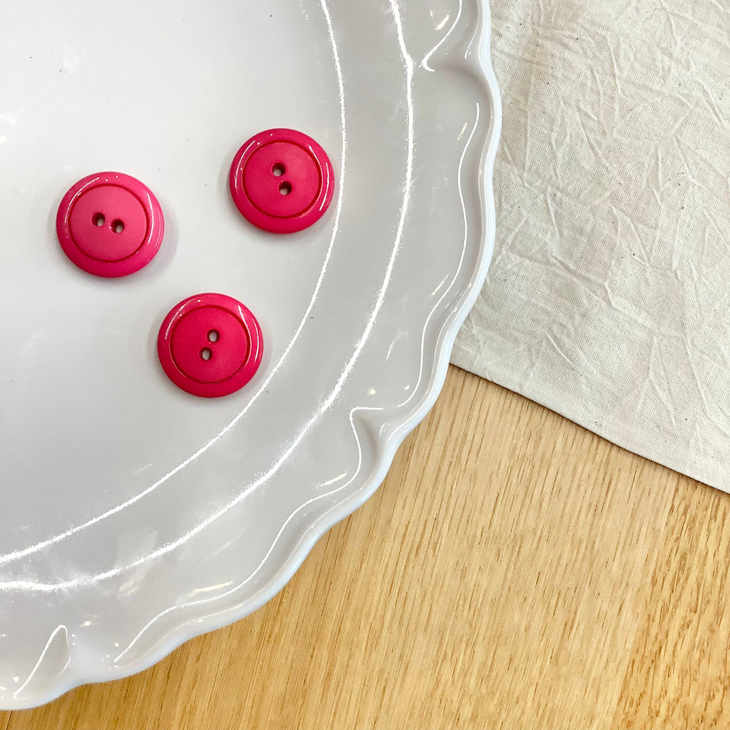 Elan ; Bouton 2 trous, rose, 20 mm