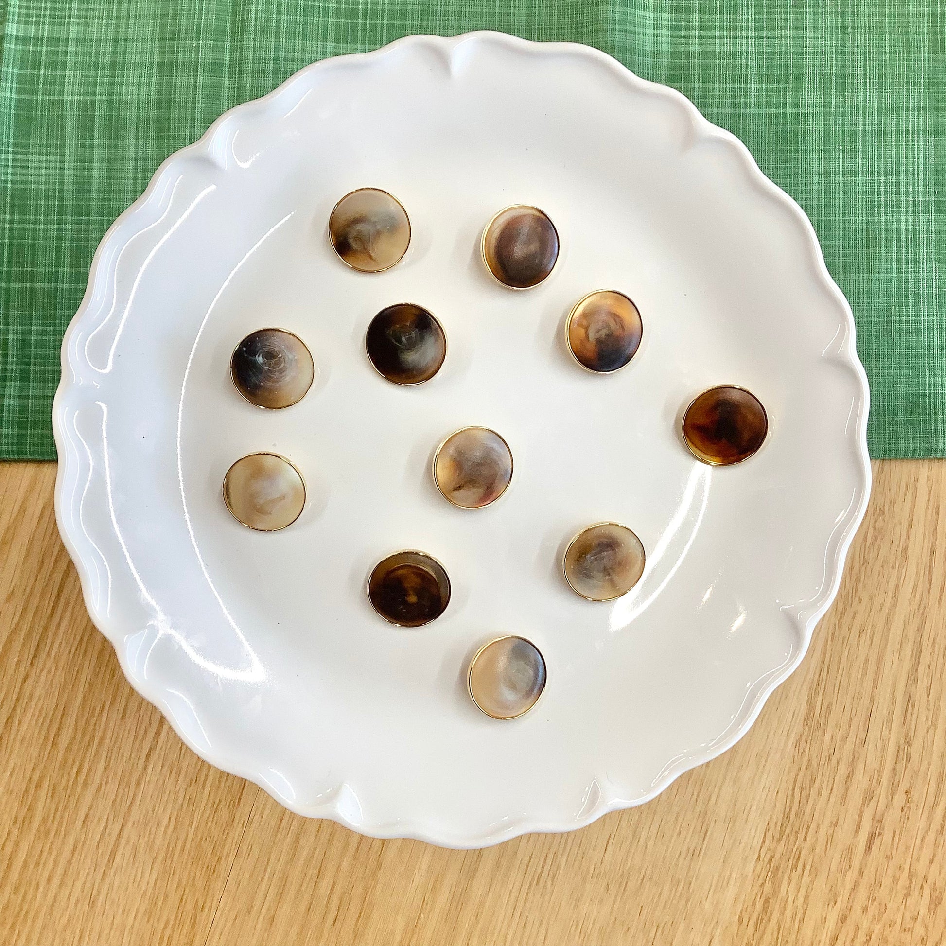 Elan ; Bouton à tige, marron métallisé, 23 mm