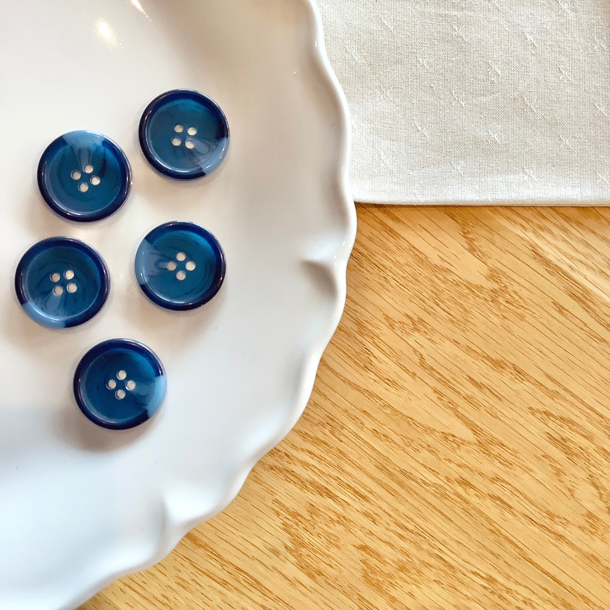 Elan; Bouton 4 trous, bleu,