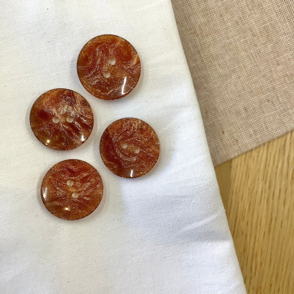 Elan ; Bouton à 2 trous, orange, 18 mm