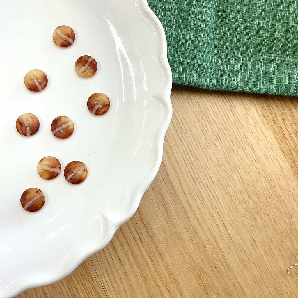 Elan ; Bouton 2 trous, marron, 13 mm