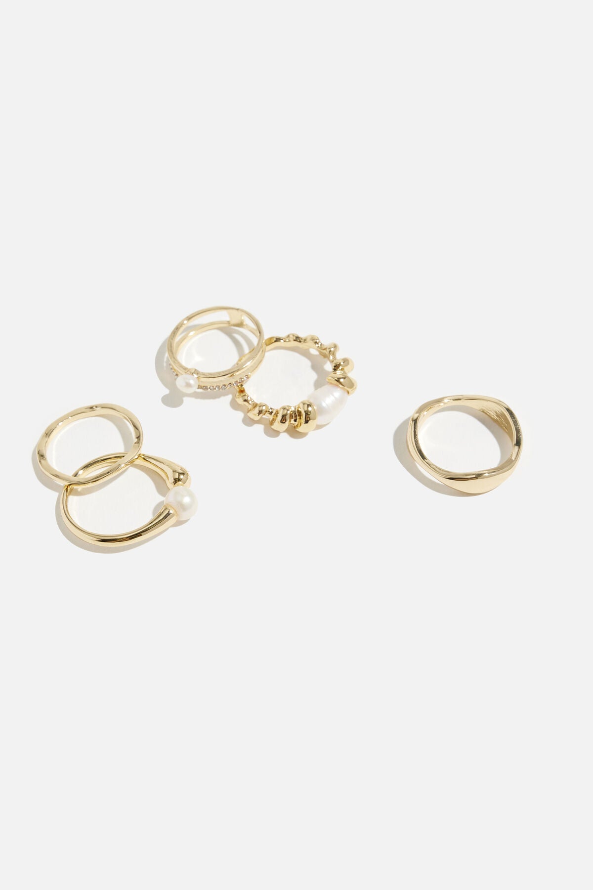 5-Pack Pearl Rings