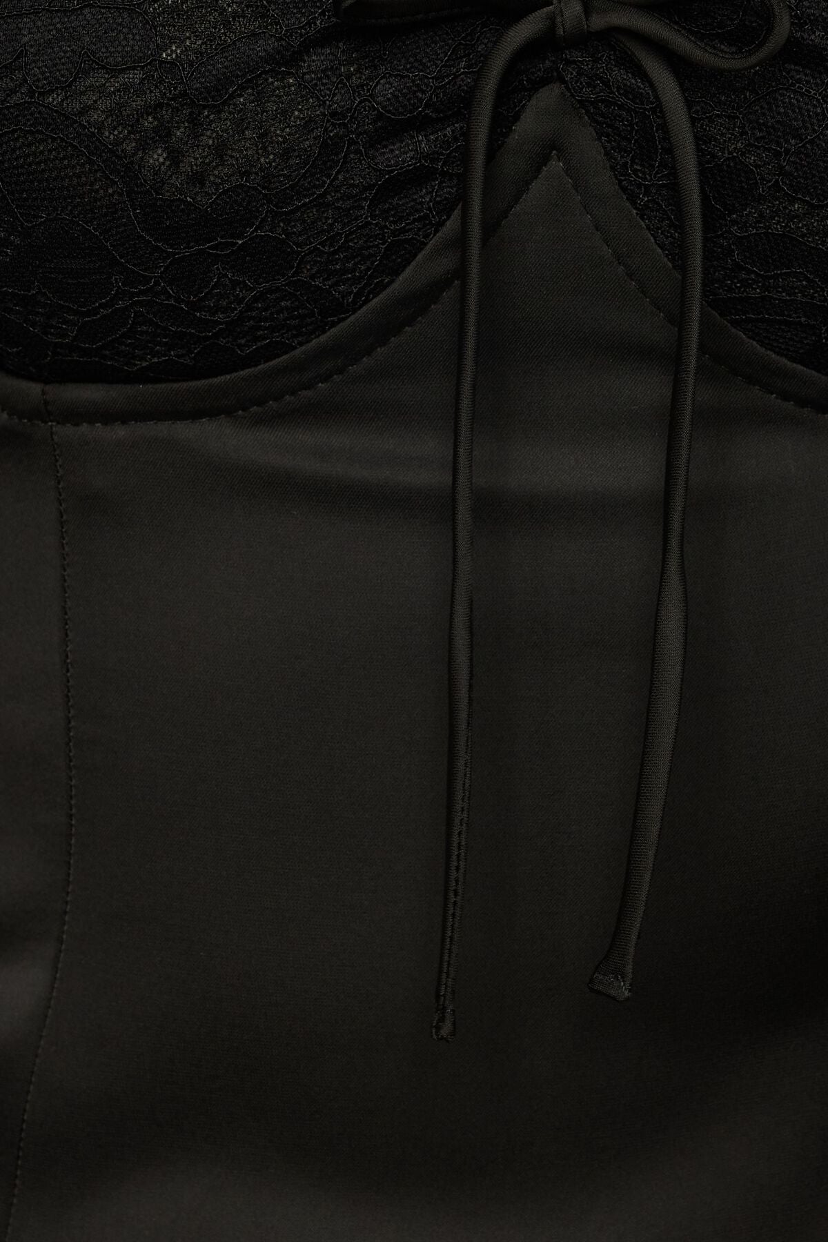 Marine Lace Satin Bustier