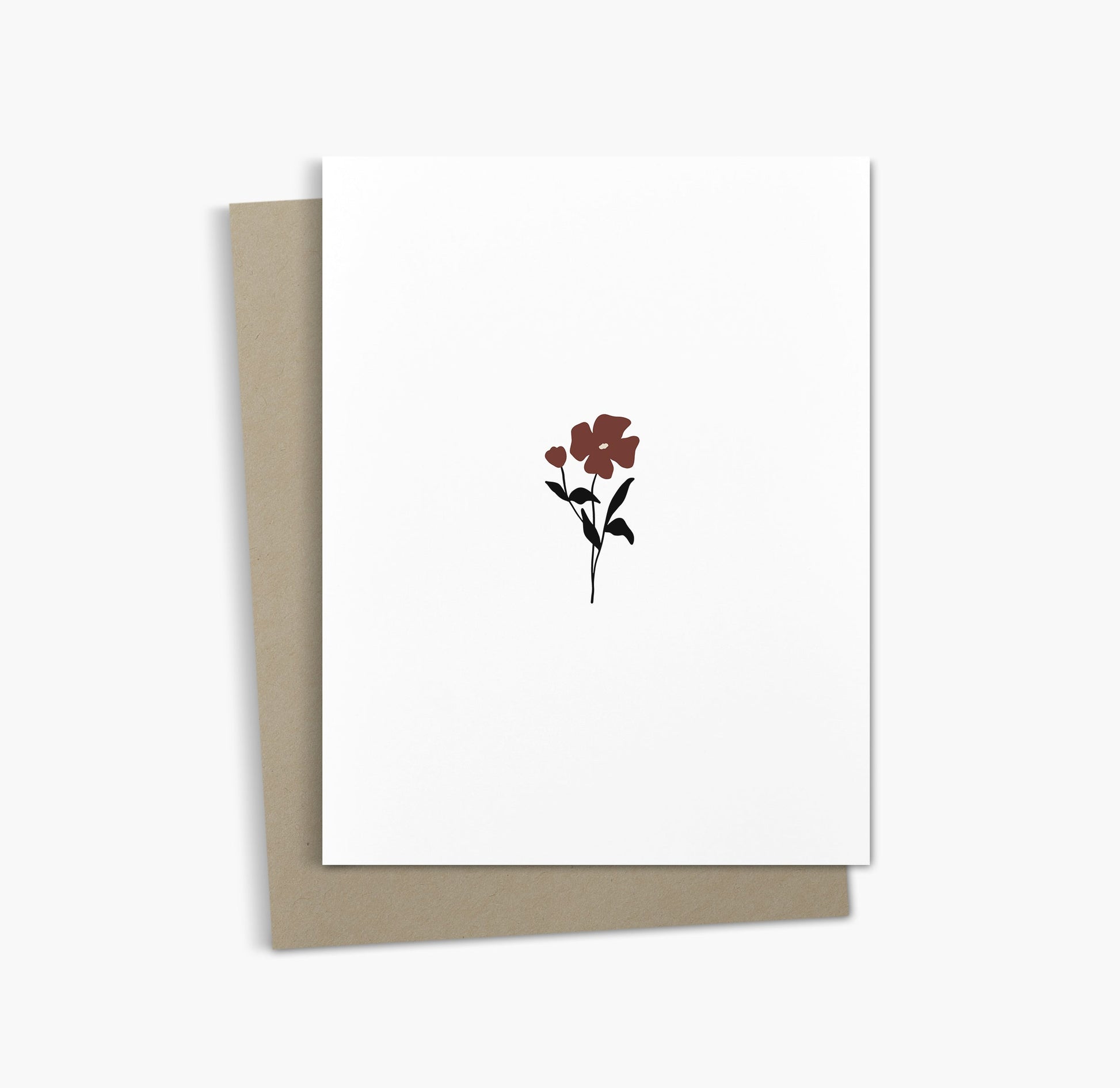 Carte de condoléances simple avec fleurs | Carte d'excuses