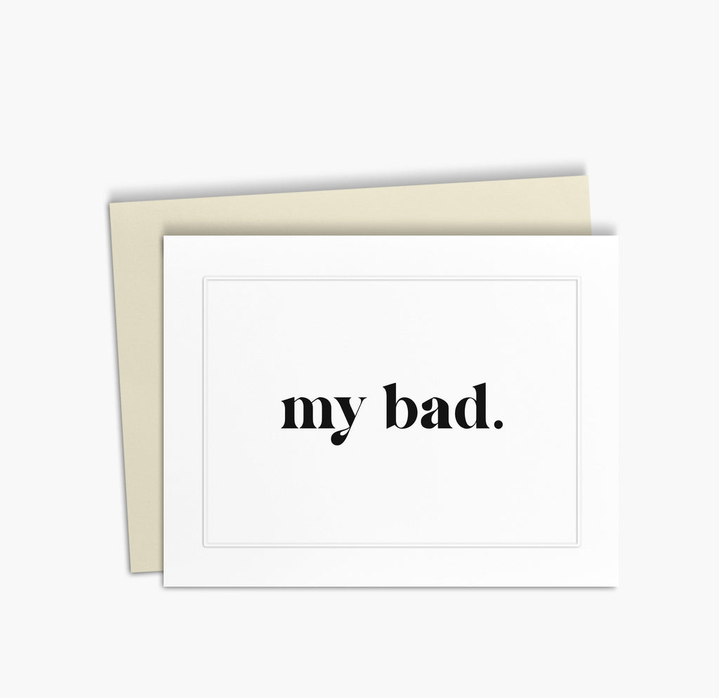 Ma carte d'excuses | Carte d'excuses simple et neutre