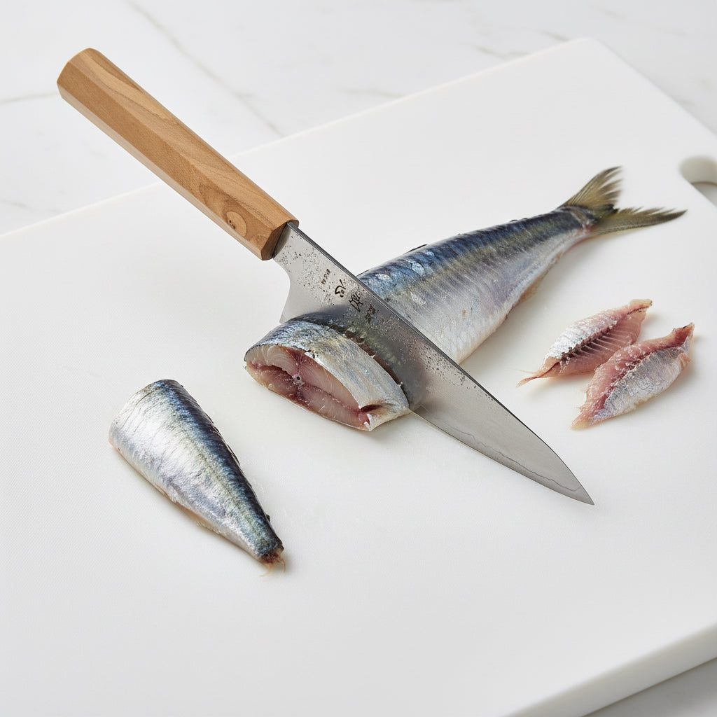 Couteau Kudamono Ginrei Silver 3 Nashiji 150 mm - Manche en bois d'olivier