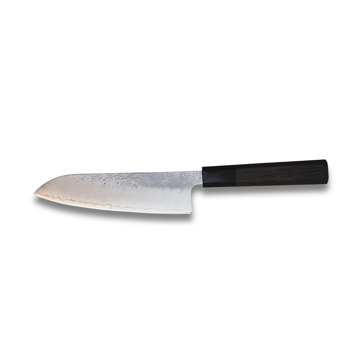 Couteau Santoku Ginrie Silver 3 Nashiji 170 mm avec manche en wengé