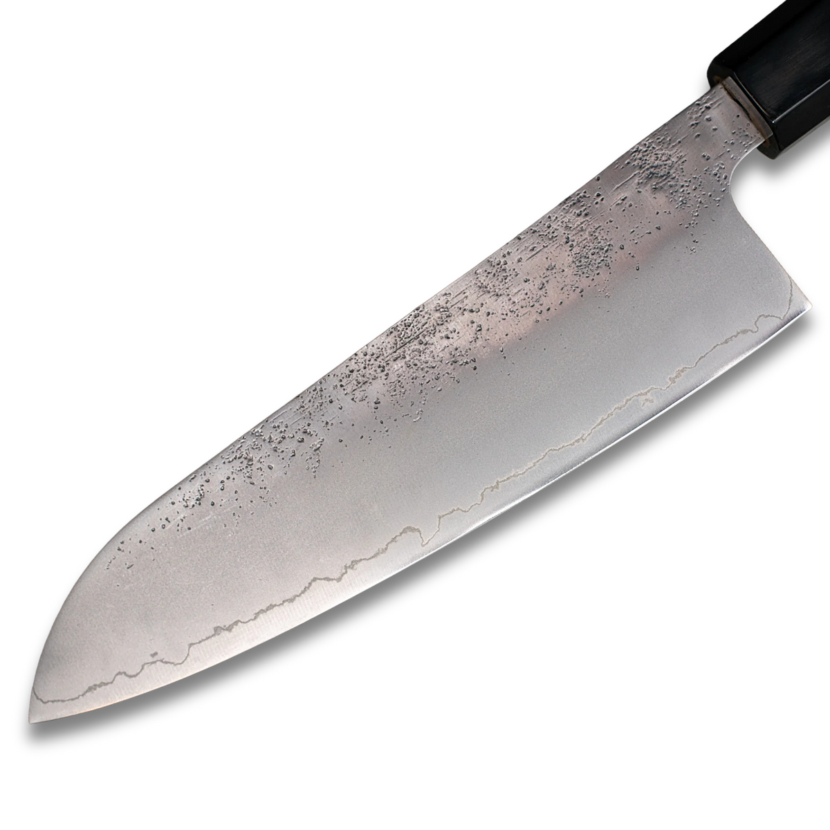 Couteau Santoku Ginrie Silver 3 Nashiji 170 mm avec manche en wengé