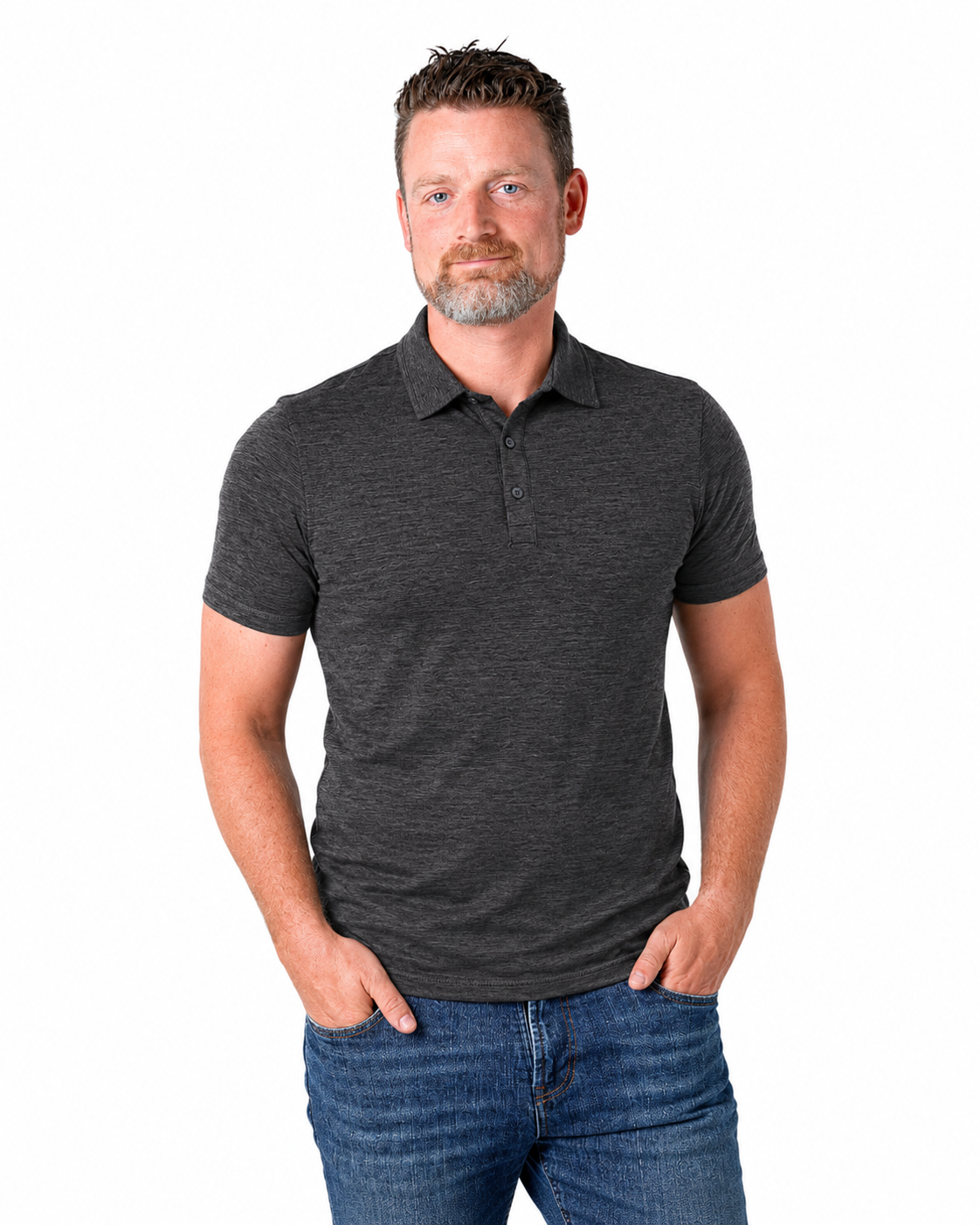 Polo de golf homme 100 % laine mérinos (avec poche) 175 g/m² - Léger 
