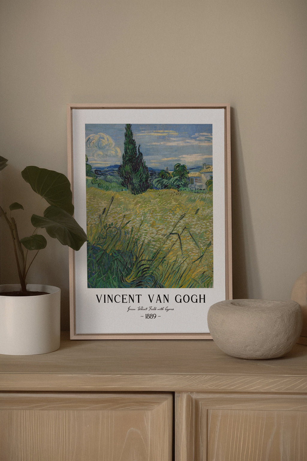 GREEN WHEAT FIELD, Stretched Canvas Artwork