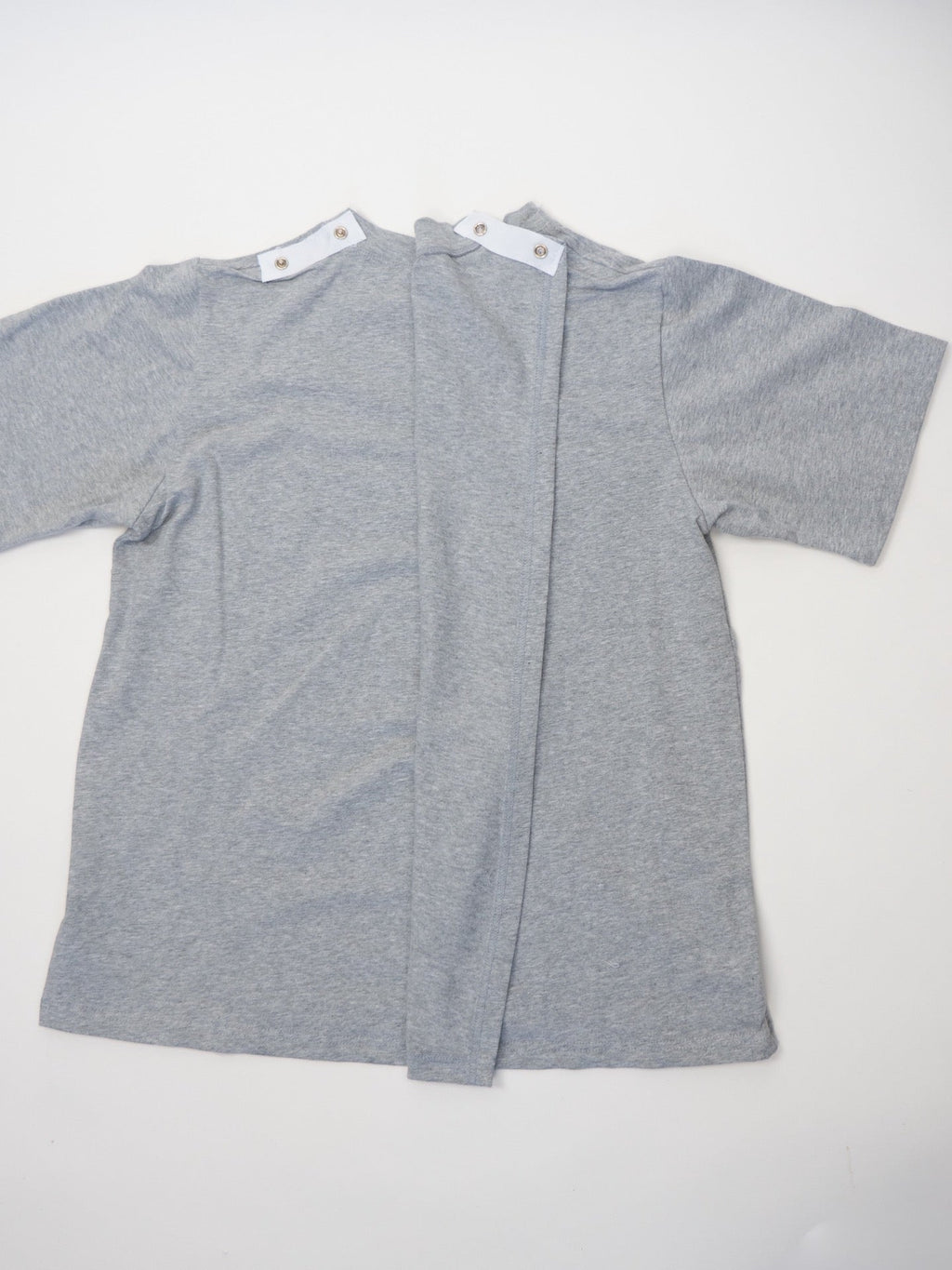 Adaptive Open Back Crew Neck T-Shirt, Grey Cotton