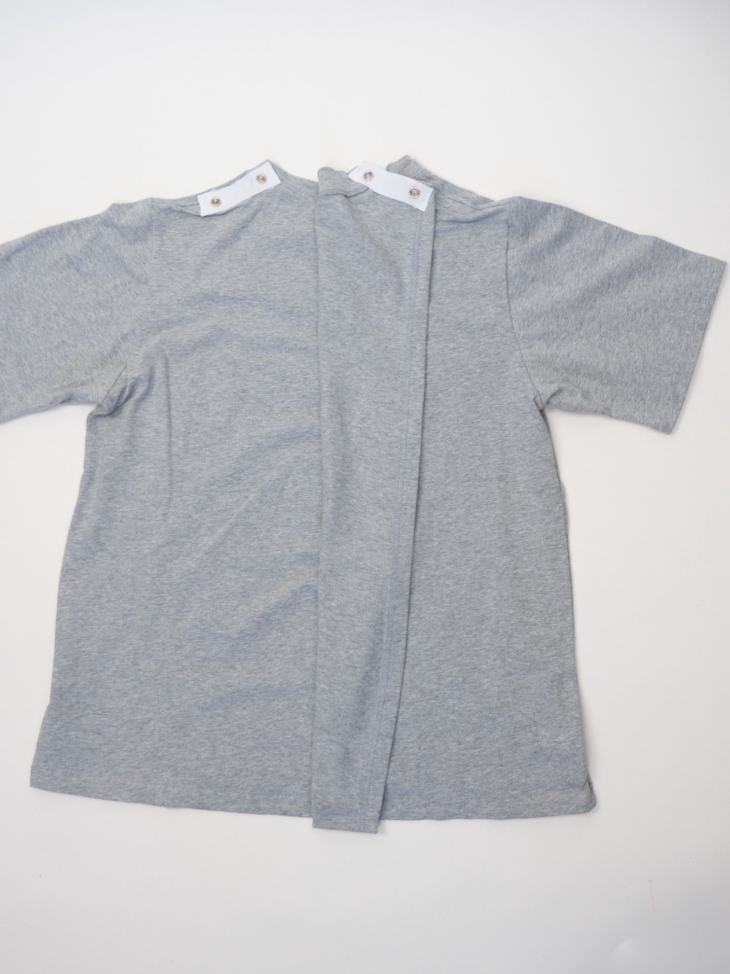 Adaptive Open Back Crew Neck T-Shirt, Grey Cotton