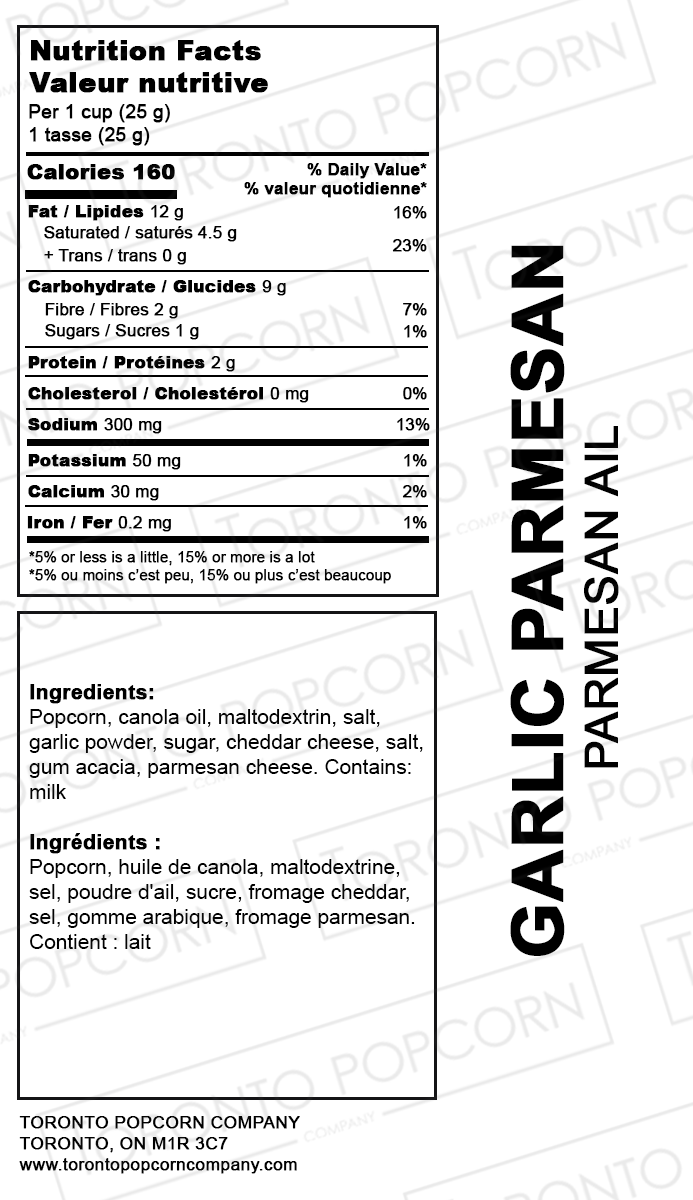 Popcorn à l'ail et au parmesan
