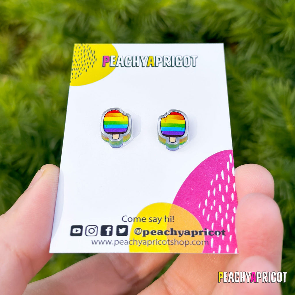 Boucles d'oreilles en acrylique Rainbow Pride