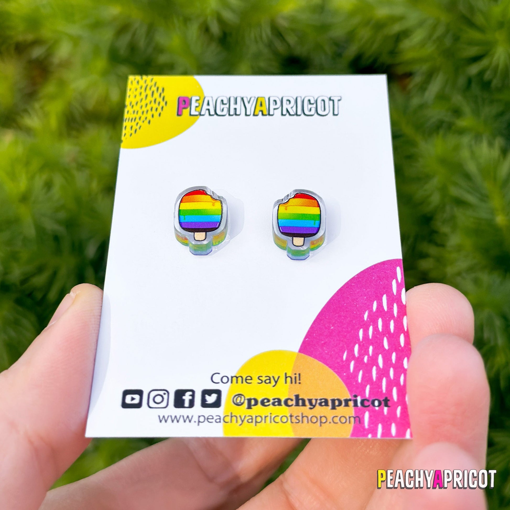 Boucles d'oreilles en acrylique Rainbow Pride