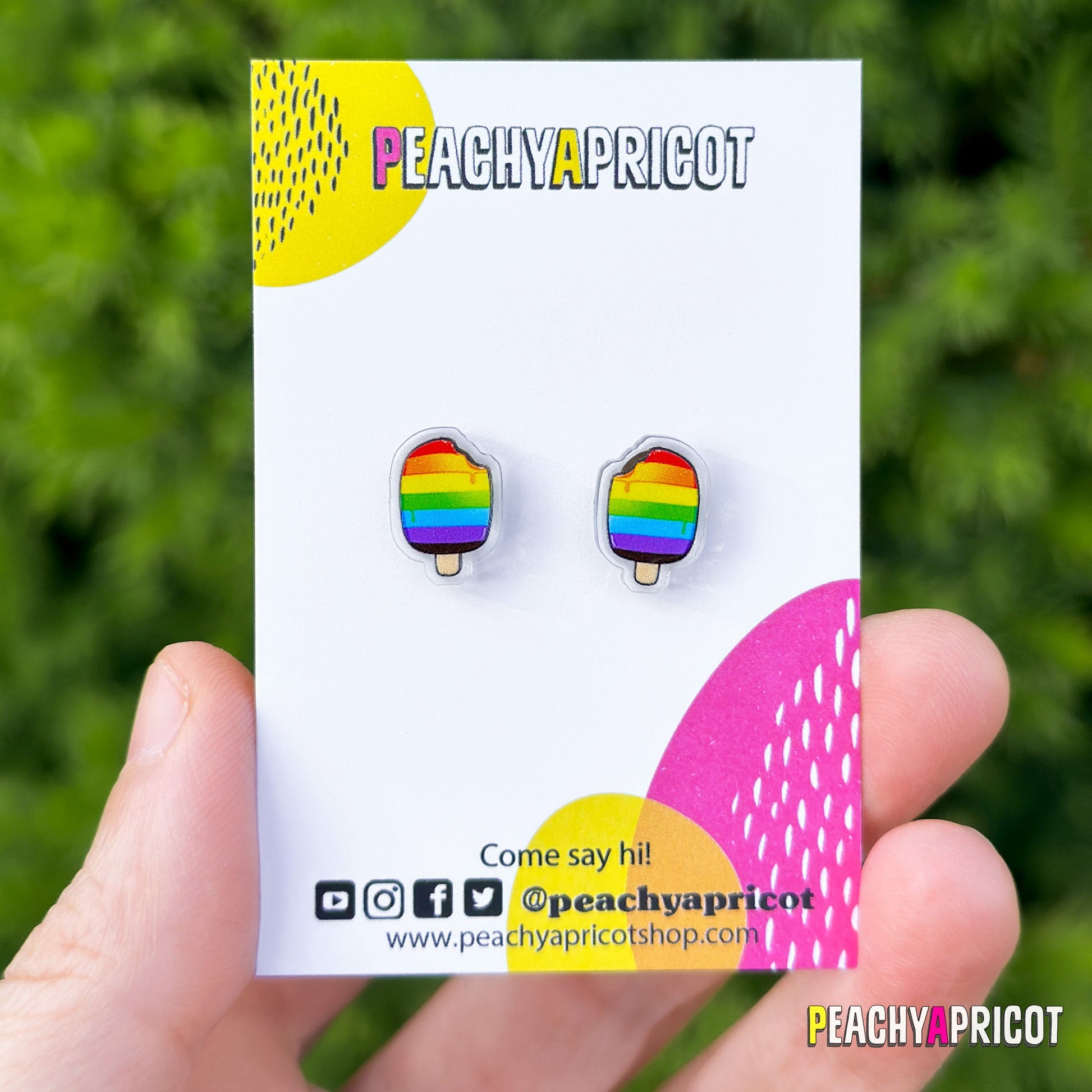 Boucles d'oreilles en acrylique Rainbow Pride