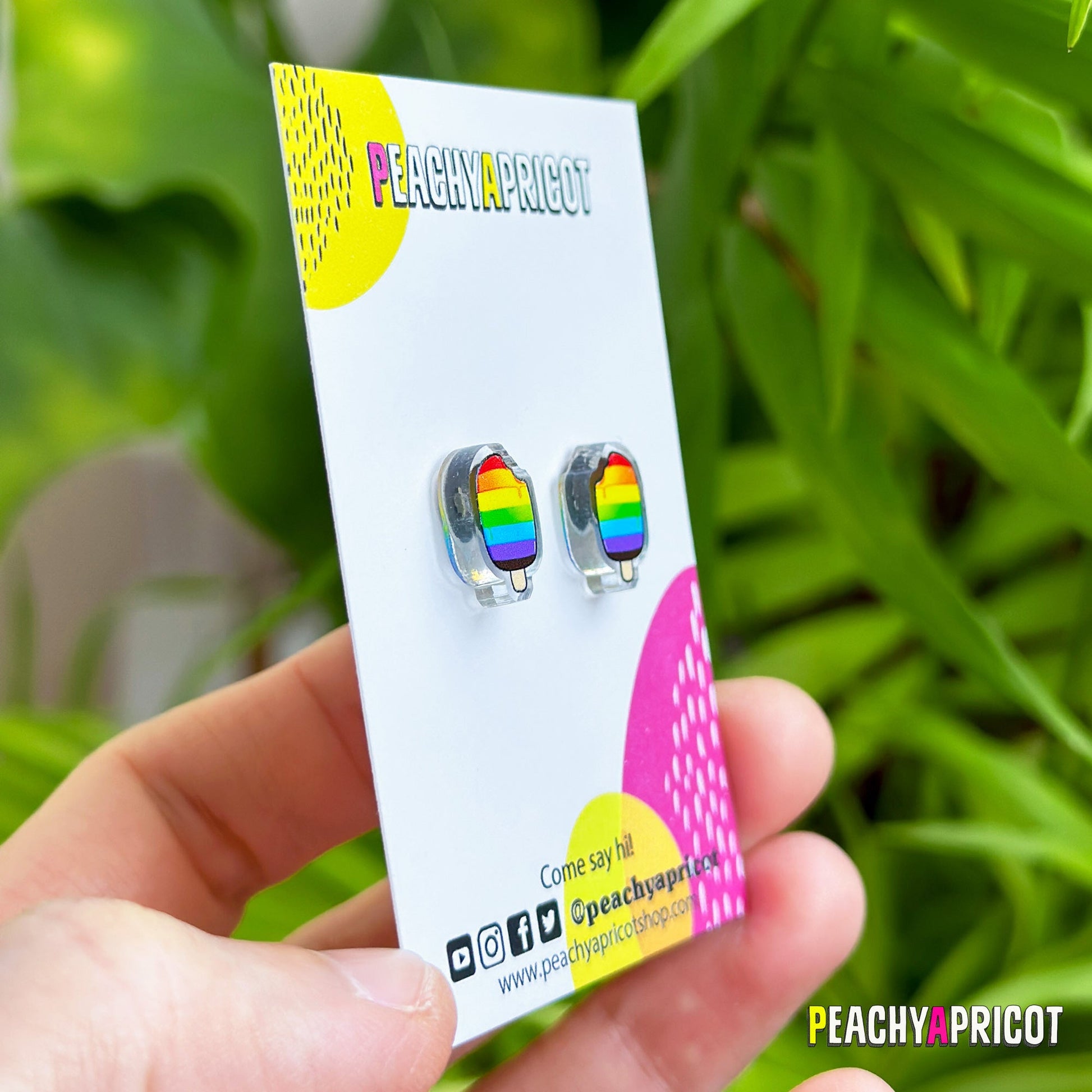 Boucles d'oreilles en acrylique Rainbow Pride