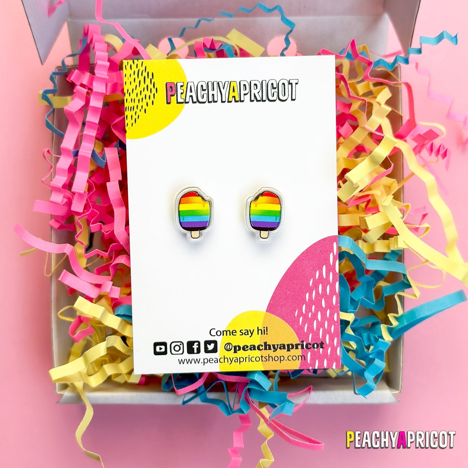 Boucles d'oreilles en acrylique Rainbow Pride