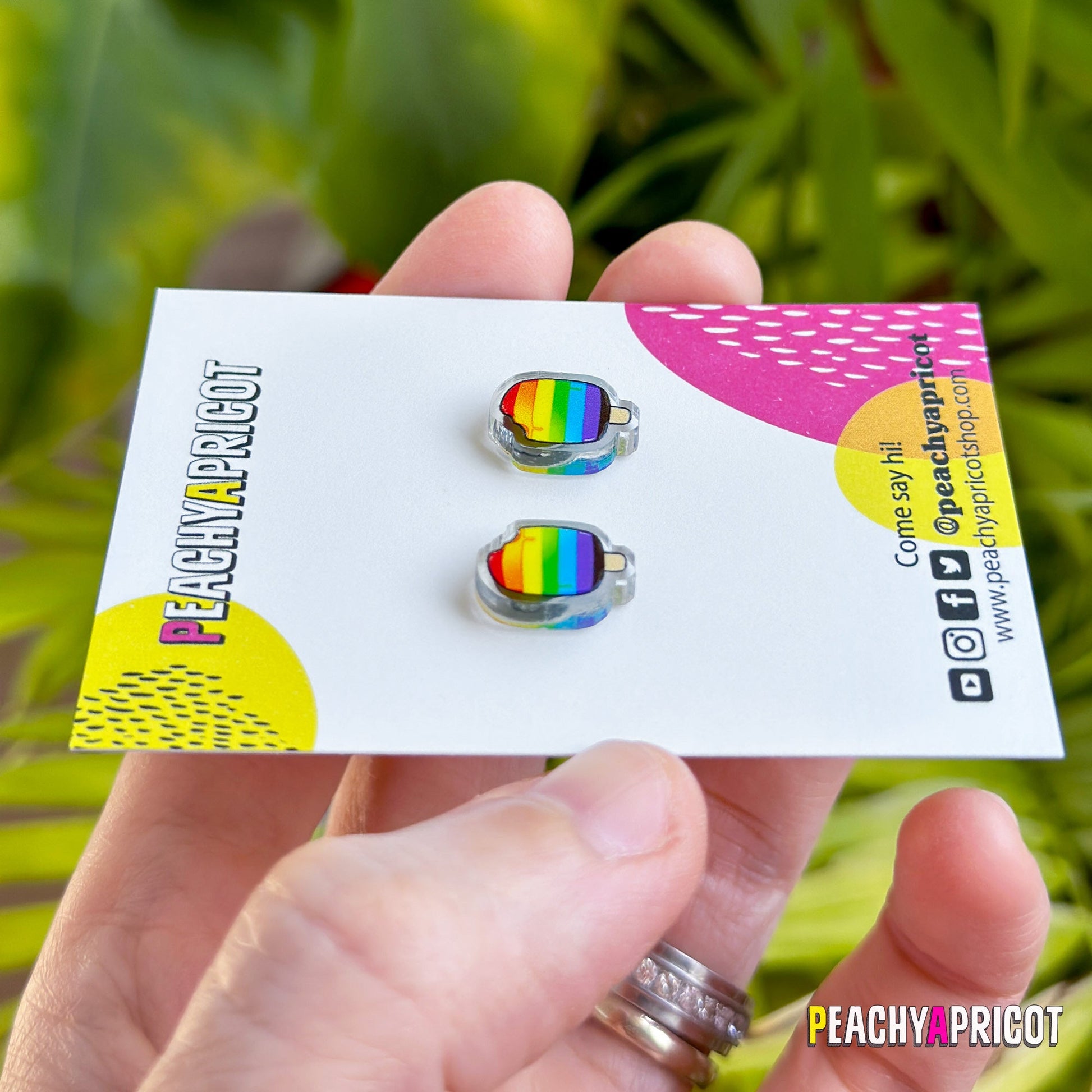 Boucles d'oreilles en acrylique Rainbow Pride