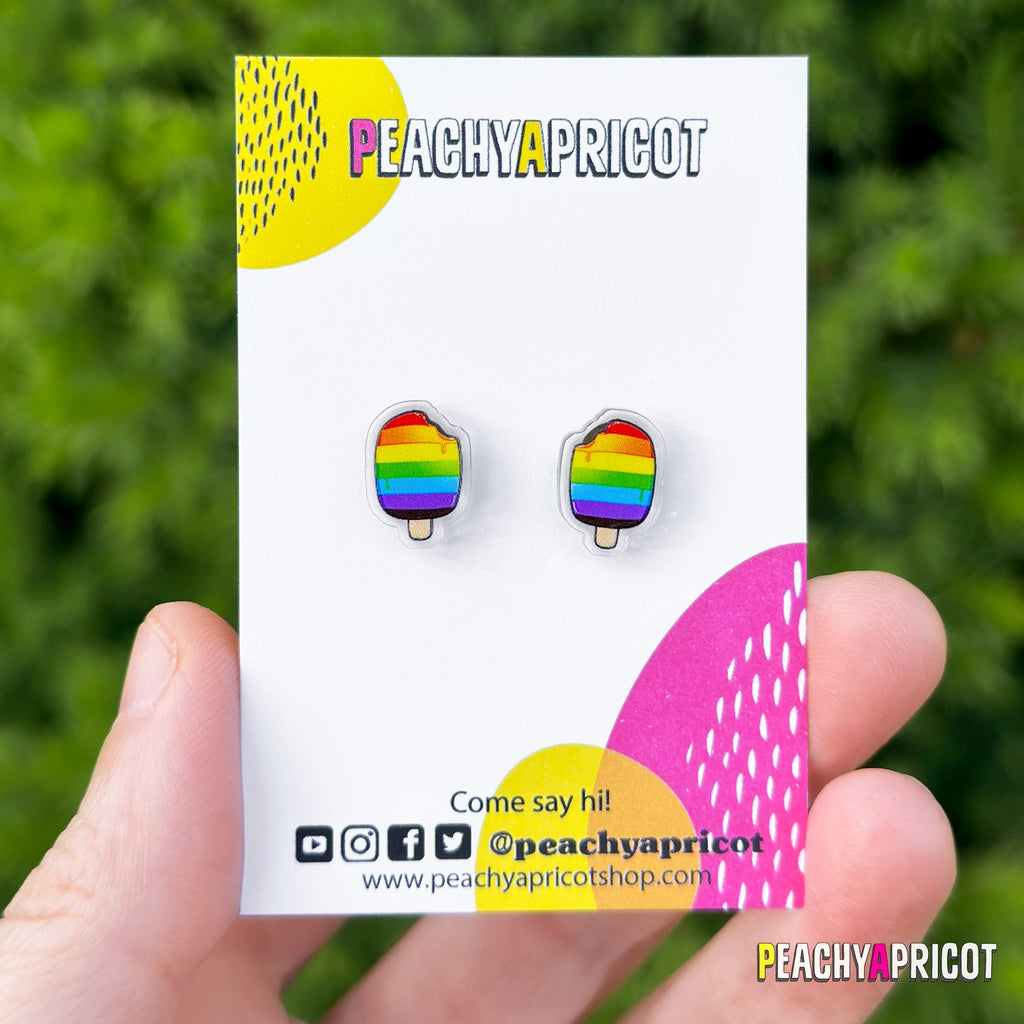 Boucles d'oreilles en acrylique Rainbow Pride