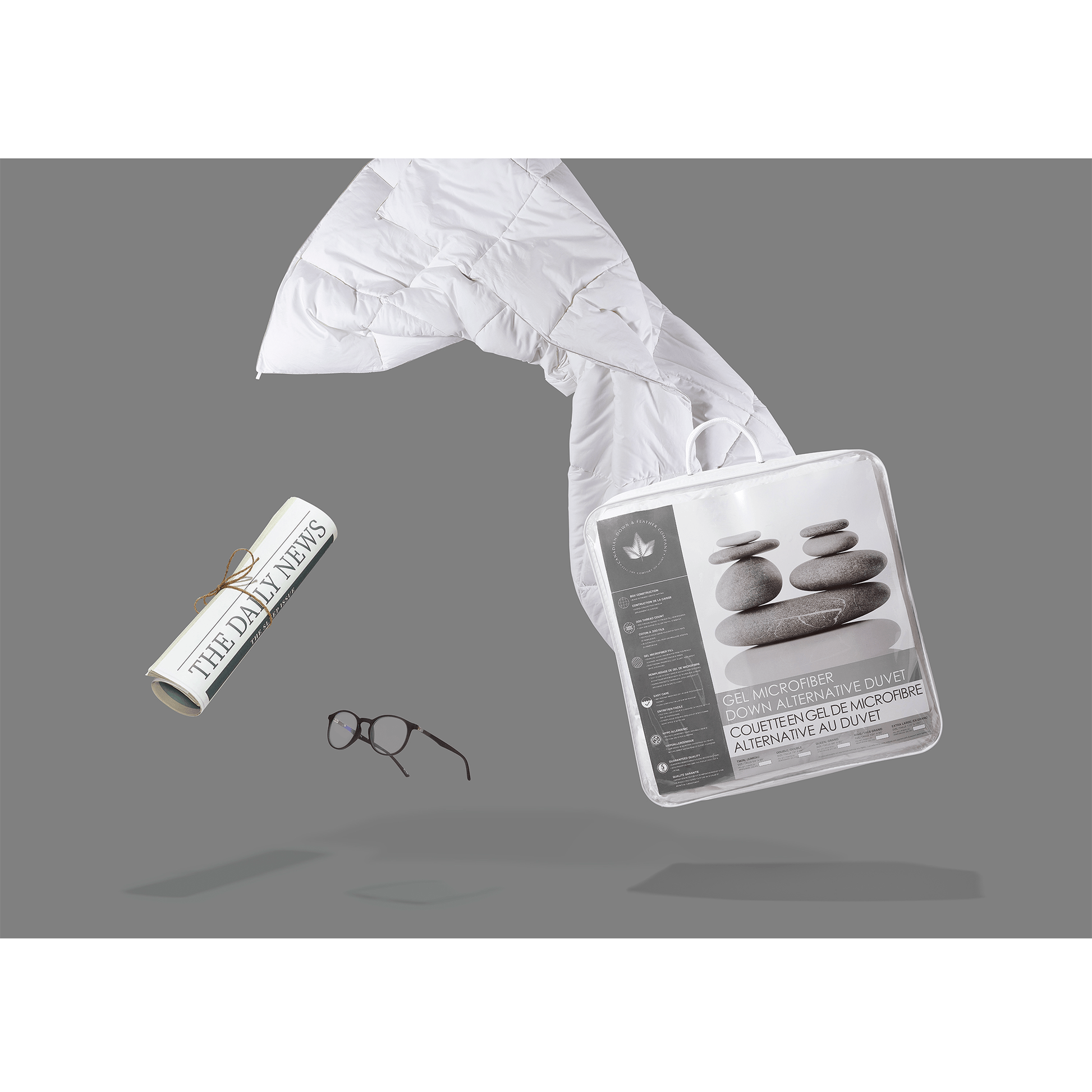 Couette en microfibre de gel, alternative au duvet