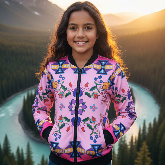 Blush Meadow Kids Bomber