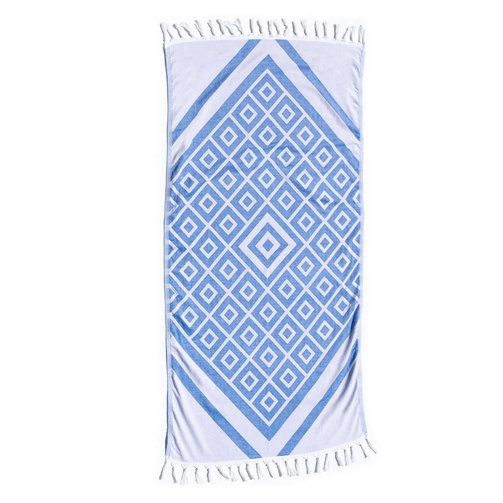 Serviettes turques Canada | Serviette de corps | Bleu et blanc