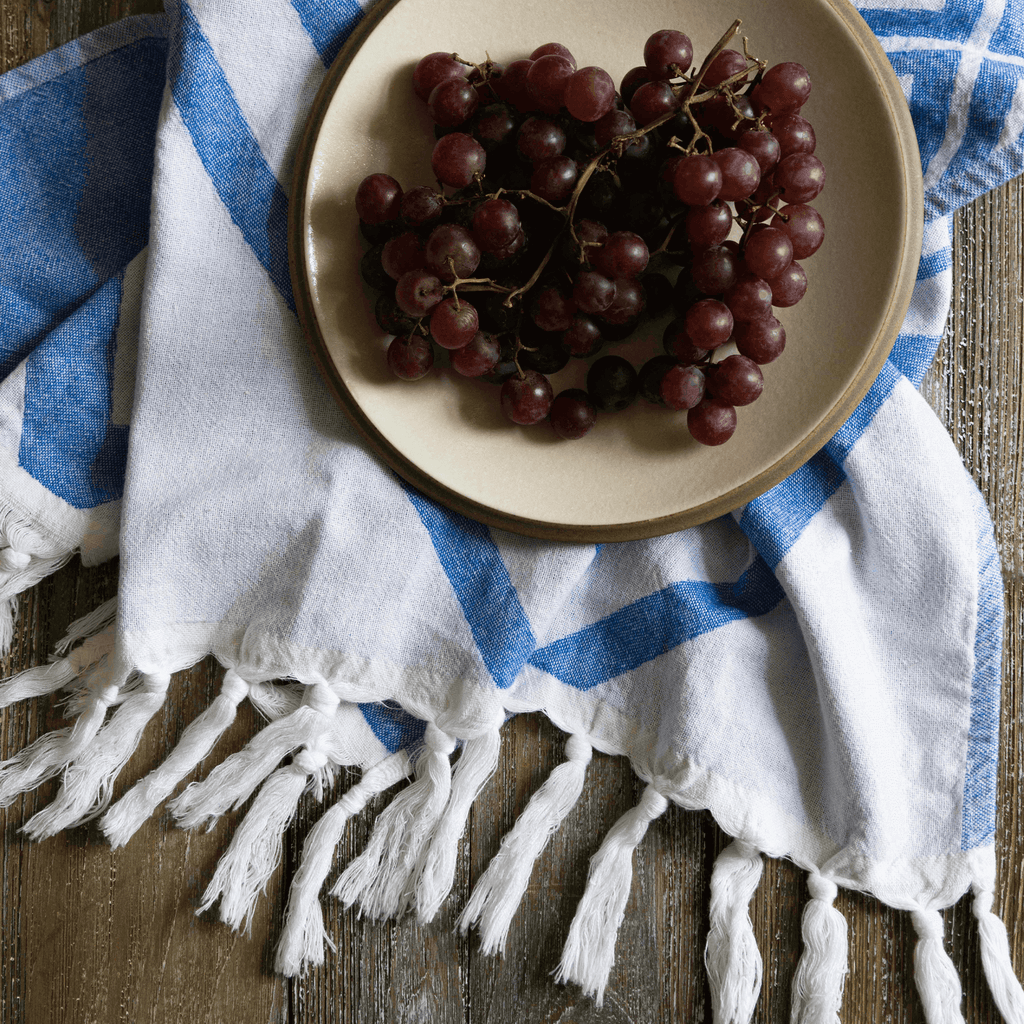 Turkish Towels Canada | Hand Towel | Blue + White