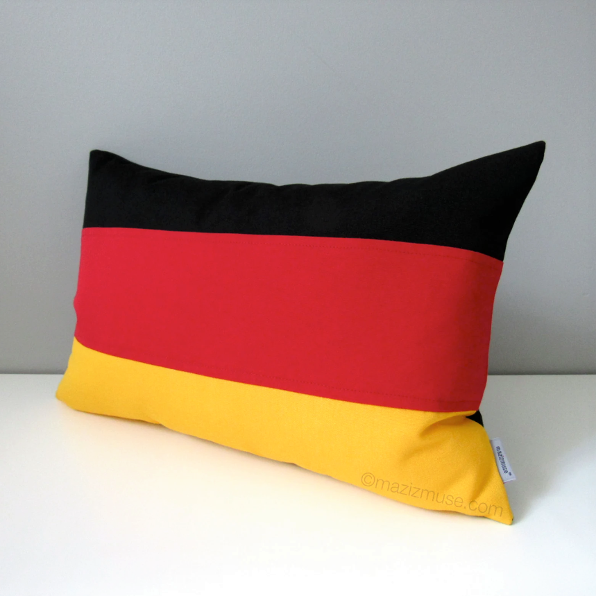 Housse de coussin décorative drapeau allemand, coussins d'extérieur Sunbrella® Allemagne 