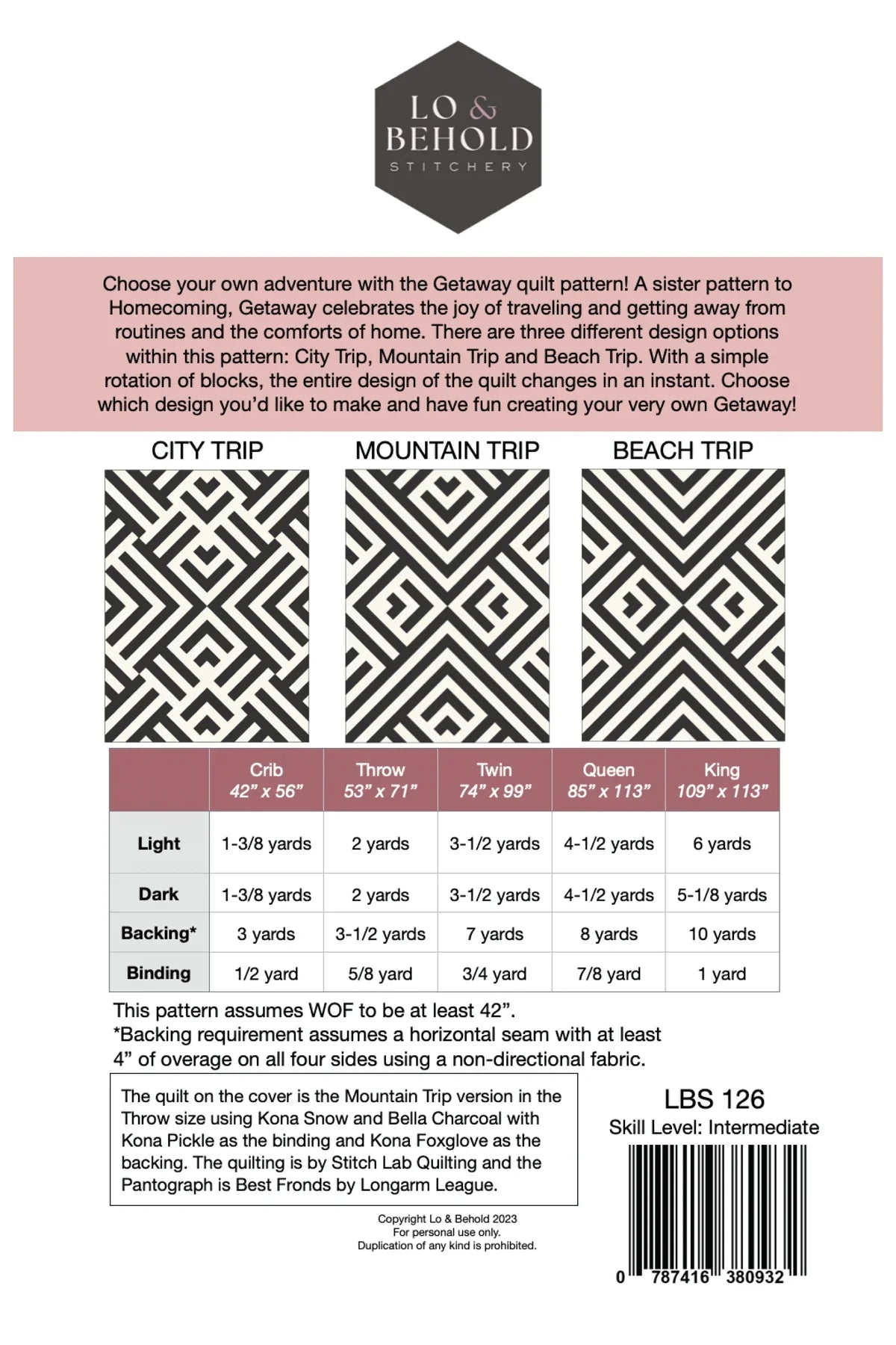 Getaway Quilt Pattern