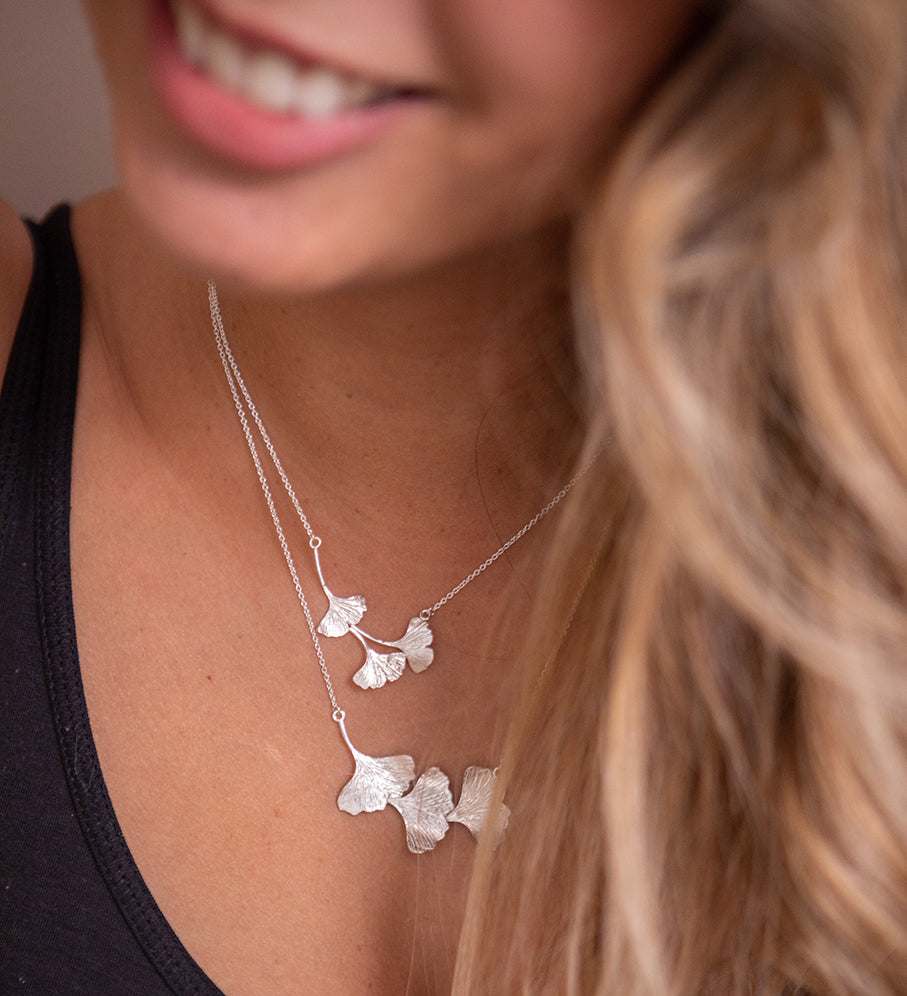 Falling Ginkgo Leaves Necklace
