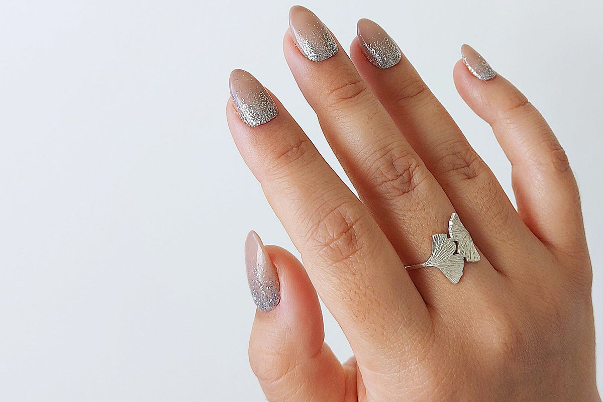 Ginkgo Ring - Small Double Leaf Ring