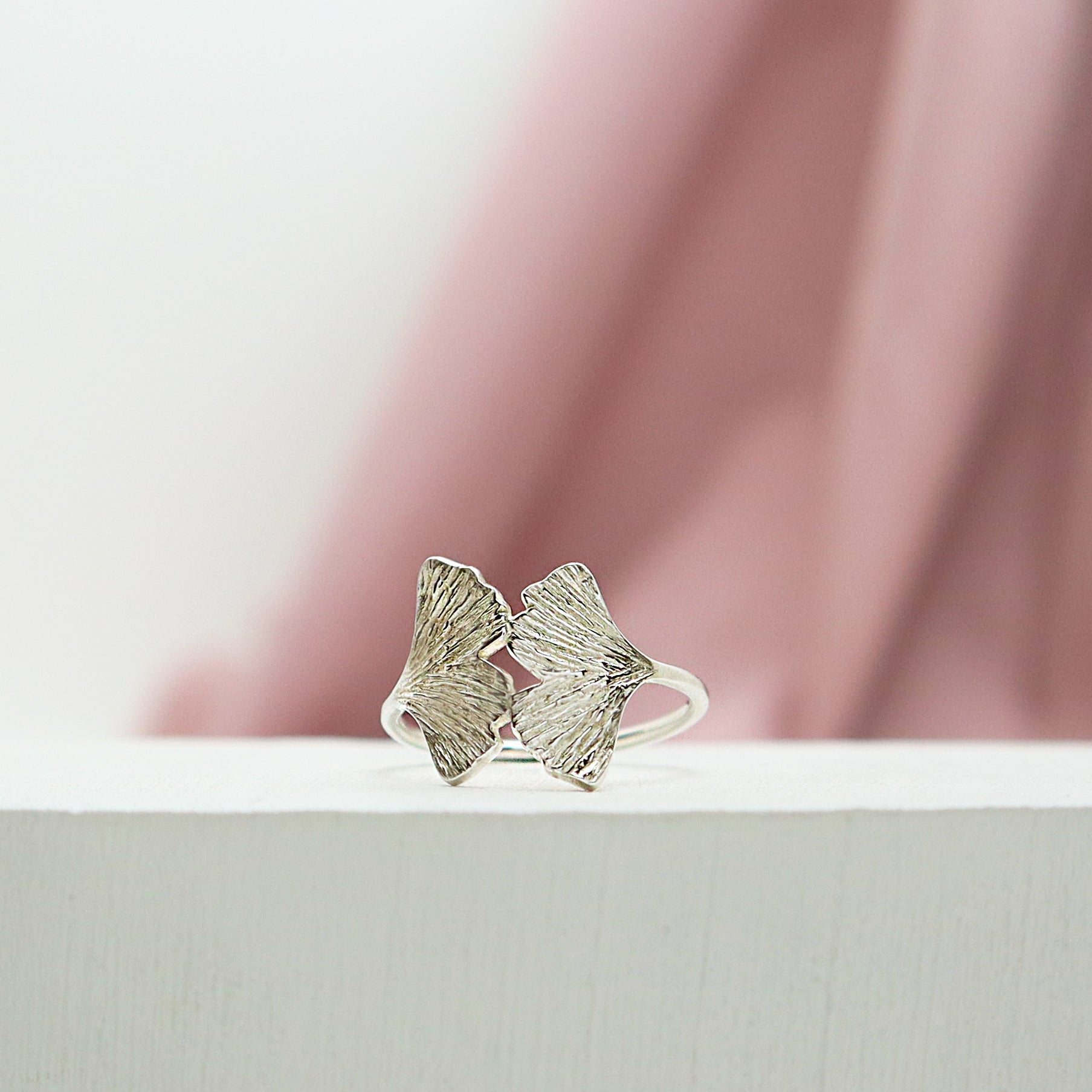 Ginkgo Collection - Small Double Leaf Ring