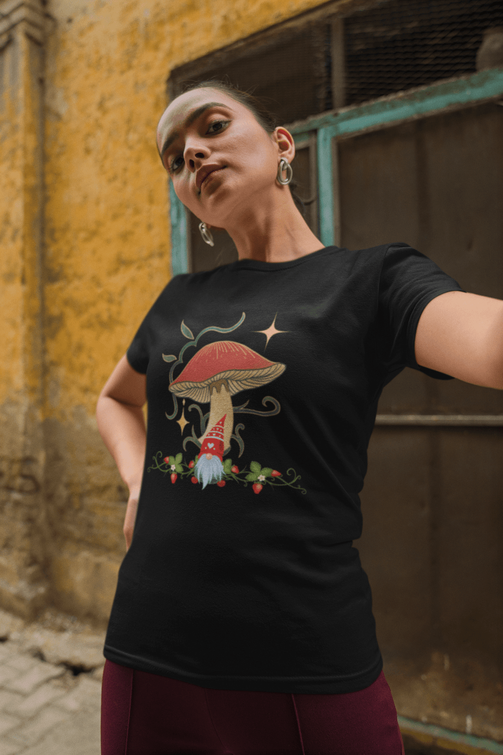 Gnome and Toadstool Women's T-shirt,
