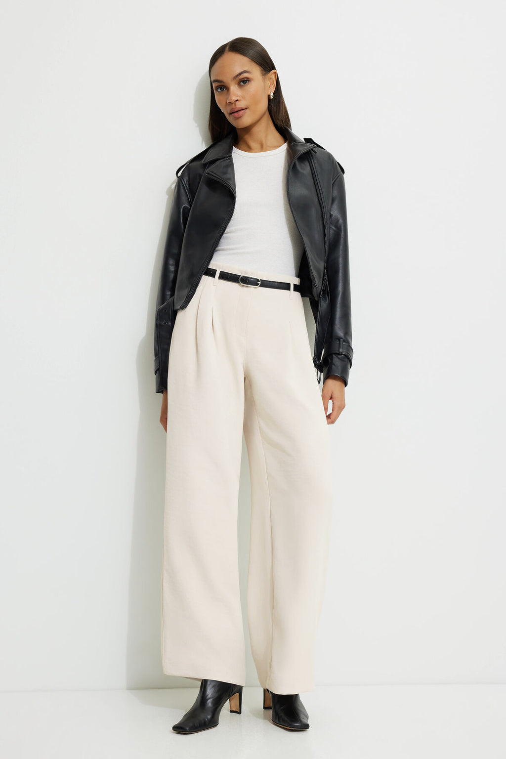 Pantalon large taille mi-haute Jourdan