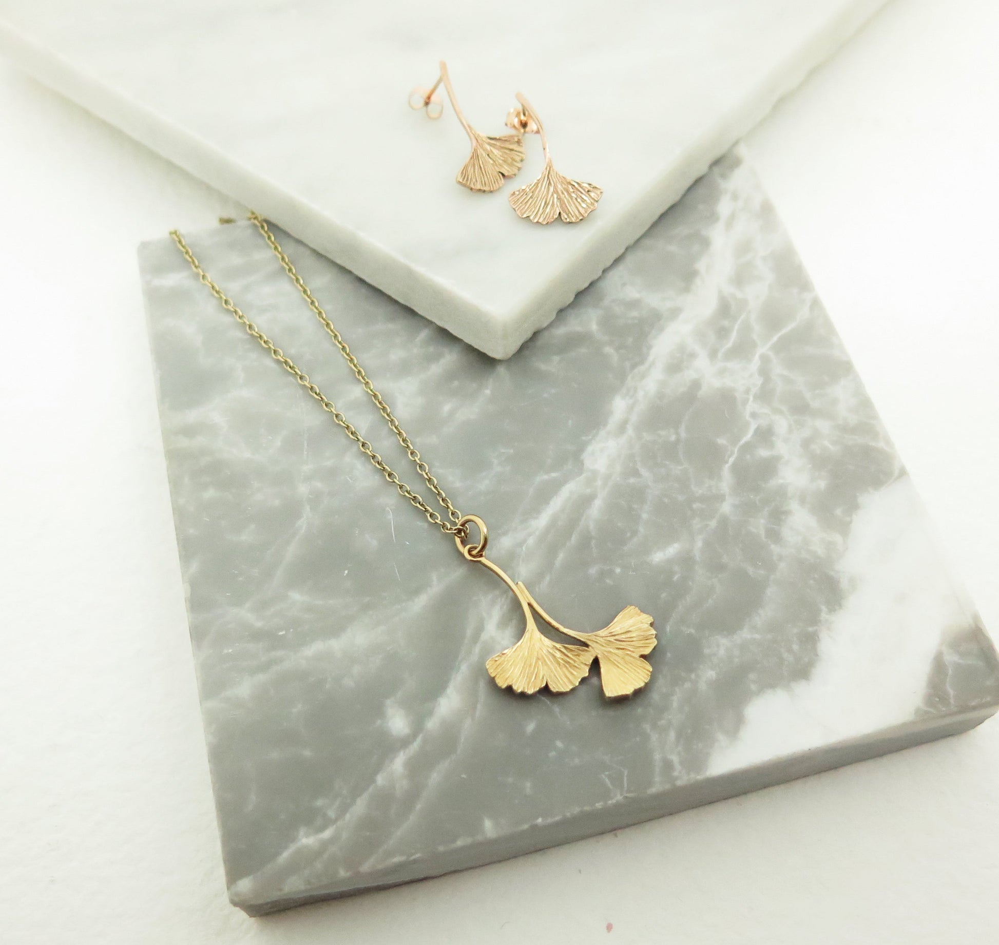 Ginkgo Collection - Double Ginkgo Pendant