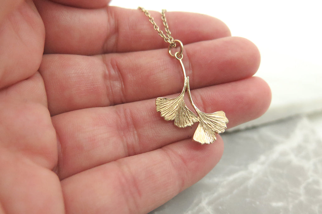 Ginkgo Collection - Double Ginkgo Pendant